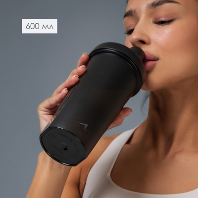 Шейкер для спортивного питания Onlytop, 600 мл, черный