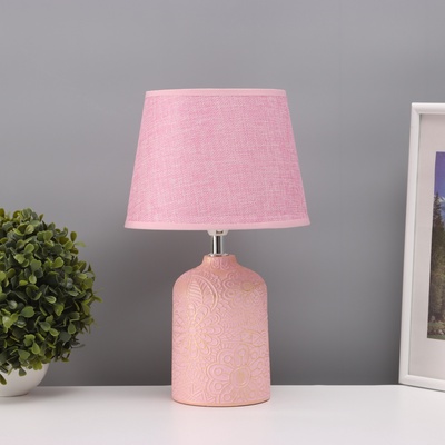 Лампа настольная «Цветочное поле» 1×40 Вт Е14 розовый 20×20×34 см