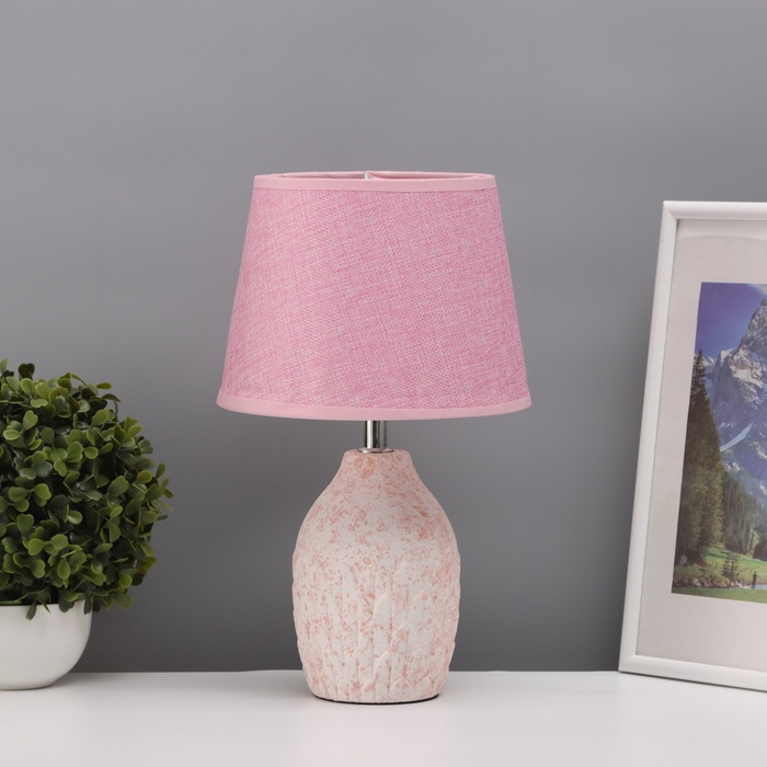 Лампа настольная «Какао» 1×40 Вт Е14 розовый 20×20×34 см - Фото 1