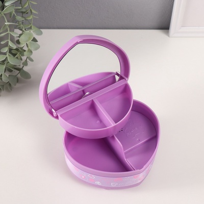 Шкатулка музыкальная механическая «Нежные розы», пластик, фиолетовая, 12×13.5×10.5 см