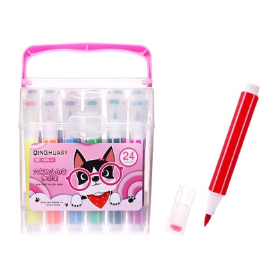 Фломастеры 24 толстые, с, печатями, вентилируемые, колпачки, розовый