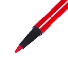 Фломастеры 36 цветов Полоска в пластиковом пенале вентилируемый колпачок, розовый - Фото 5