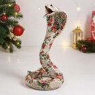 Фигура "Змея Кобра с открытой пастью" цветная белая, 20х18х35см - фото 27252006