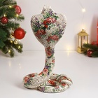 Фигура "Змея Кобра с открытой пастью" цветная белая, 20х18х35см - фото 27252007