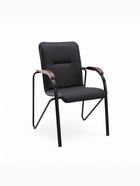 Стул офисный для посетителей «Клик Мебель. Самба», металл/экокожа, цвет чёрный/орех - Фото 1