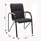 Стул офисный для посетителей «Клик Мебель. Самба», металл/экокожа, цвет чёрный/орех - Фото 2