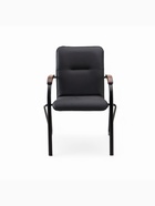 Стул офисный для посетителей «Клик Мебель. Самба», металл/экокожа, цвет чёрный/орех - Фото 3