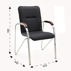 Стул Клик Мебель "Самба" для посетителей, черный/орех, каркас металл хроммированный, обивка экокожа - Фото 2