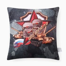 Подушка декоративная «Этель. 23 февраля», 40×40 см, велюр