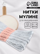 Нитки мулине №3742, 8±1 м, набор 6 шт., светло-серый - Фото 1