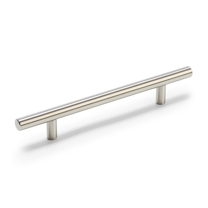 Ручка рейлинг ТУНДРА, облегчённая, d=12 мм, м/о 128/200 мм, внеш. ножка, цвет матовый никель - Фото 1