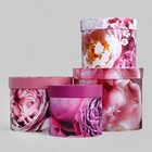 Набор шляпных коробок для цветов 4 в 1, упаковка подарочная, «Пионы», 20×17.5 - 16×14 см - Фото 2