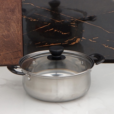 УЦЕНКА Кастрюля из нержавеющей стали Promo, 1.7 л, 20×8 см, с крышкой