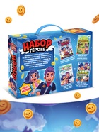 Подарочный набор 4в1 «Набор героев», книги, значки, наклейки - Фото 9