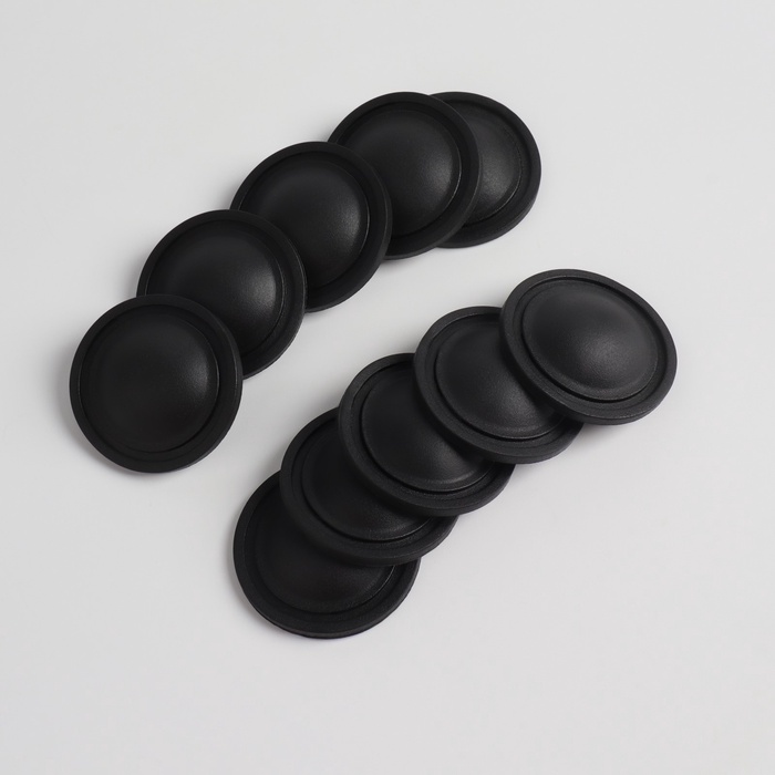 Ножки для чемодана, круглые, d=40×8 мм, набор 10 шт., чёрные - Фото 1