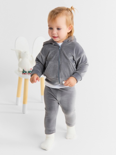 Толстовка детская «Крошка Я» Plushy, рост 86-92 см, серая