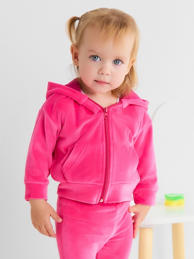 Толстовка для девочки «Крошка Я» Plushy, рост 74-80 см, фуксия
