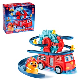 {{photo.Alt || photo.Description || 'УЦЕНКА Пожарная машина «Супер отряд», 3 утёнка, световые и звуковые эффекты, работает от батареек'}}