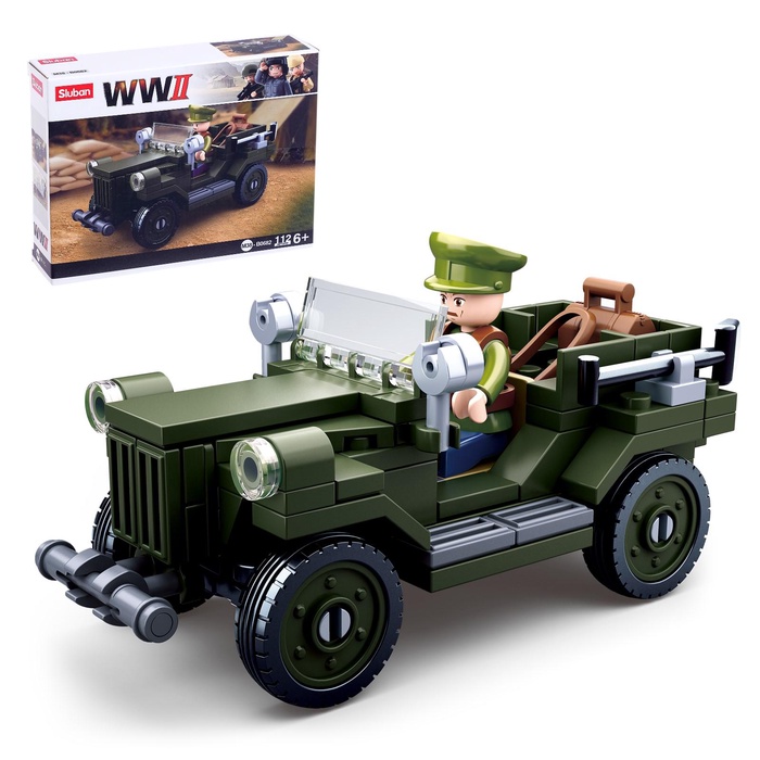 УЦЕНКА Конструктор Армия ВОВ «Военный джип», 112 деталей - Фото 1