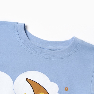 Пижама для девочки (фуфайка/брюки), цвет нежно-голубой, рост 98