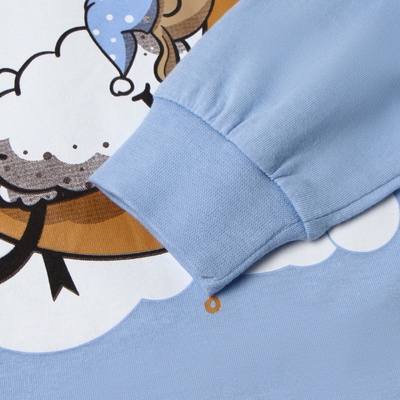 Пижама для девочки (фуфайка/брюки), цвет нежно-голубой, рост 98