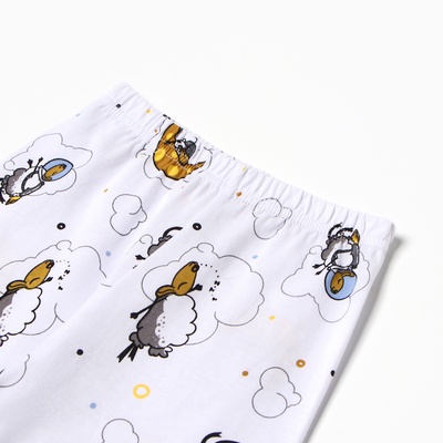 Пижама для девочки (фуфайка/брюки), цвет нежно-голубой, рост 98