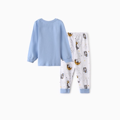Пижама для девочки (фуфайка/брюки), цвет нежно-голубой, рост 98