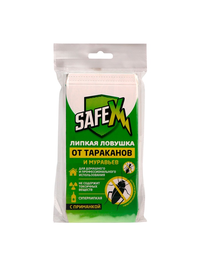 Ловушка-домик клеевая с приманкой, от тараканов и муравьев SAFEX, 5 шт - Фото 1
