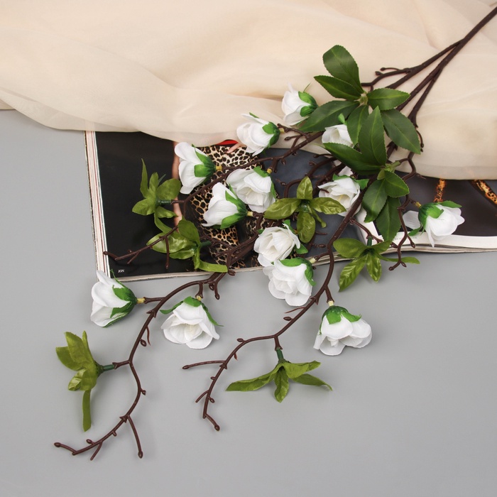 Цветы искусственные «Роза мини карнавал», 70×4 см, белые