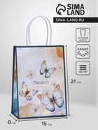 Пакет подарочный крафтовый Present for you 15×21×8 см, 120 г/м² - Фото 1