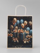 Пакет подарочный крафтовый «Подарки с золотым бантом» 27×22×11 см, 120 г/м² - Фото 2