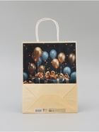 Пакет подарочный крафтовый «Подарки с золотым бантом» 27×22×11 см, 120 г/м² 10423905