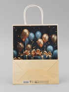 Пакет подарочный крафтовый «Подарки с золотым бантом» 27×22×11 см, 120 г/м² - Фото 5