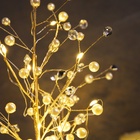 Светодиодный куст «Капли росы» 35 × 26 × 3 см, 10 LED, постоянное свечение, от батареек CR2032х2 (в комплекте), свечение тёплое белое - фото 809716553
