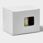 Кружка «Тюльпан», 430 мл, розовый цветок, керамика, белая - Фото 3