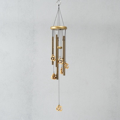 Музыка ветра «Символ Ом», металл, 5 трубок, 60 см