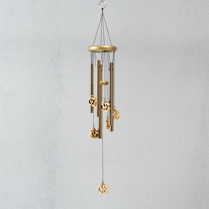 Музыка ветра «Символ Ом», металл, 5 трубок, 60 см