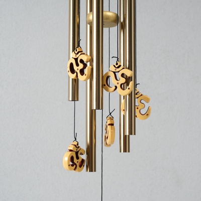 Музыка ветра металл "Символ Ом" 5 трубок 60 см