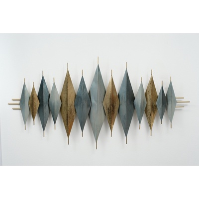 Декор настенный, панно металл «Острые ромбы», 70×150×6 см