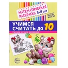 Раскраска математическая «Учимся считать до 10», 5-6 лет, чёрно - белая, ФОП ДО и ФГОС ДО - фото 112926034