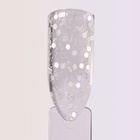 Гель для наращивания, с блёстками, трехфазный, 15 г, LED/UV, прозрачный, белый - Фото 8