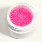 Гель для наращивания, с блёстками, трехфазный, 15 г, LED/UV, прозрачный, розовый - Фото 5