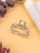 Краб для волос "Cабина" прямой, 4 см, серебро (6 шт) - фото 809236692