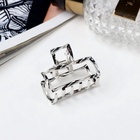 Краб для волос "Cабина" прямой, 4 см, серебро (6 шт) - фото 809236695