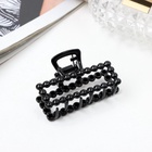 Крабик для волос «Иви», прямой, 5 см, чёрный (комплект 6 шт) - фото 46496551