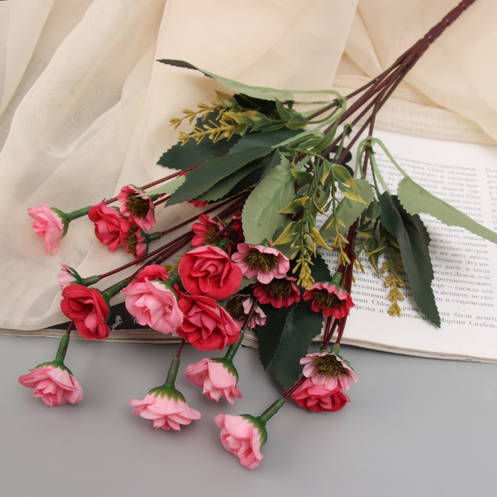 Букет искусственный «Роза мини с герберами», h=30 см, МИКС