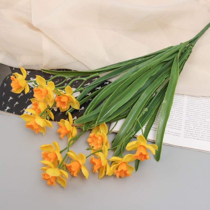 Букет искусственный «Нарцисс керли», h=42 см, МИКС - Фото 1
