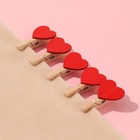 Прищепки для шитья «С сердцем», 3,5 × 2 × 1 см, 10 шт, цвет красный - Фото 2