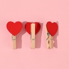 Прищепки для шитья «С сердцем», 3,5 × 2 × 1 см, 10 шт, цвет красный - Фото 3