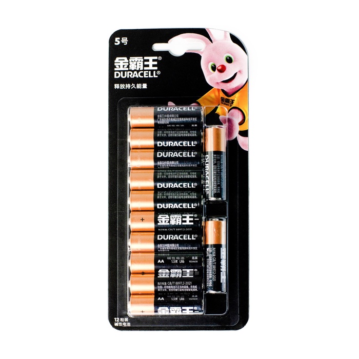 Батарейка алкалиновая Duracell Basic (CH), AA, LR06-12BL, 1.5 В, блистер, 12 шт. - Фото 1